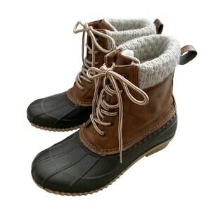 Alpine Woods Duck Boots Womens 7M Brown Tan Lace Up Winter Booties